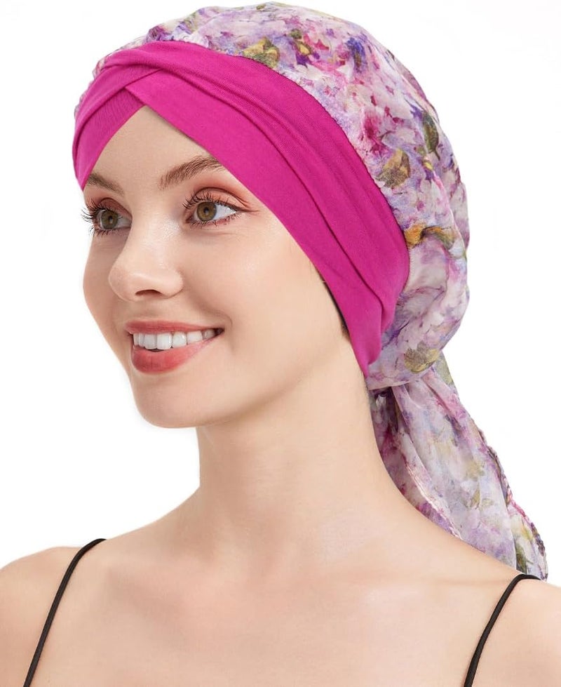 FADACHY Chemo Headwear for Women Full Coverage Head Scarf Hair Wrap Head Covering for Cancer Chemotherapy Patients, Hair Loss - Image 4